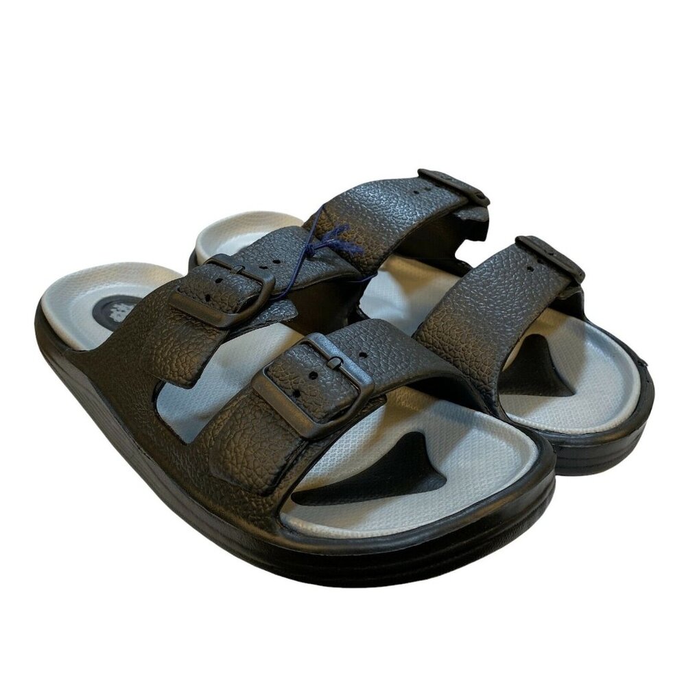 US Polo Assn Mens Black Buckle Sandals 43 Medium 10 11 Slip On Slides